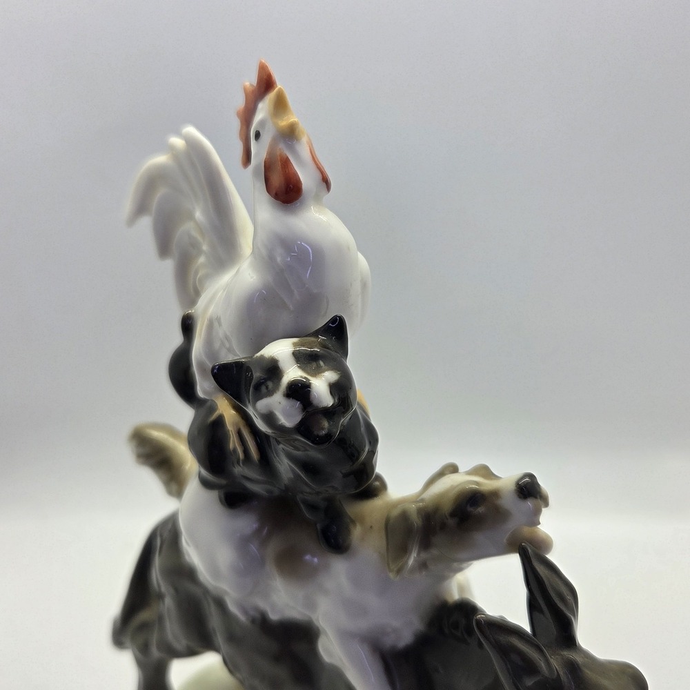 Hutschenreuther Karl Tutter "Bremen Town Musicians" Signed Art Dept Figurine Vtg - Picture 4 of 12